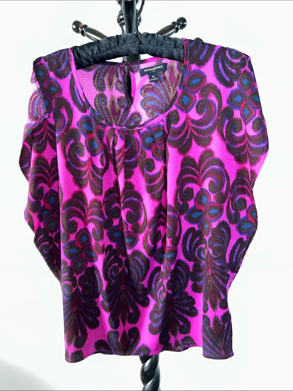 Banana Republic Pink and Purple Swirl Print Blouse 20.T